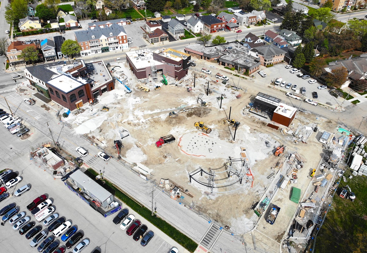 Harmony Square lawn construction on April 30, 2025